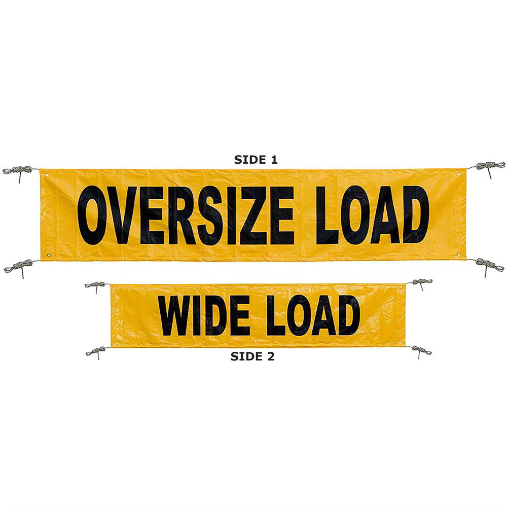 Oversized, Wide Load Reversible Banner With Grommets And Ropes