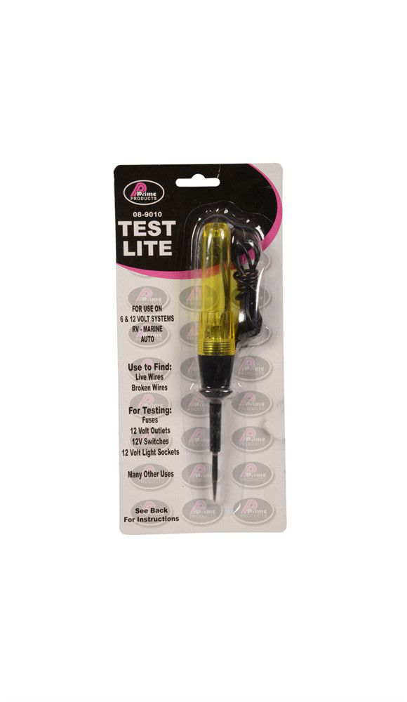 Electrical Circuit Tester, 6 - 12V, with Semi-Clear Grip, Live Current Glow and Grounding Clip / Probe,  Amber/Black,  Pkg/3