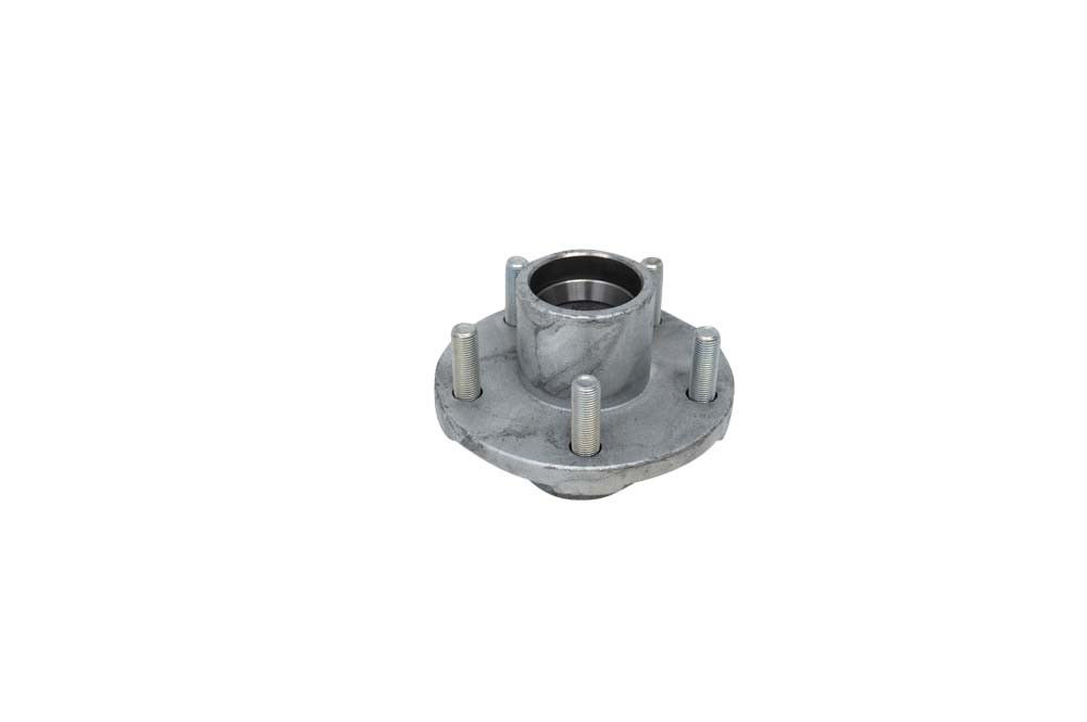 Idler Hub with Studs and Races Only, BT8 Spindle, Grease 2.2K Capacity Per Pair, 5 on 4.5" Bolt Pattern, 5-1/2" Idler Hub Flange Diameter, Bulk, Galvanized Marine Finish