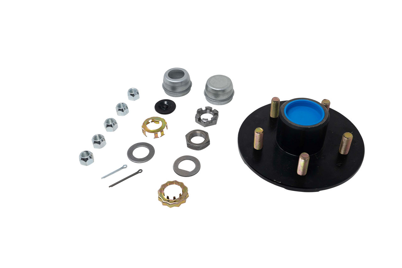 Complete Pre-Greased Idler Hub Assembly, #84 Spindle, Grease or Zerk-Lube, 3.5K Capacity Per Pair, 5 on 4.75" Bolt Pattern, 1/2" Studs