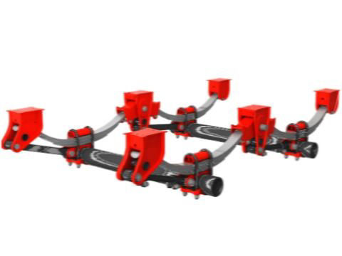 9700 Suspension Tandem with 354-00 Springs Underslung with 5" Round Tube Axle Configuration with 49" Axle Spacing