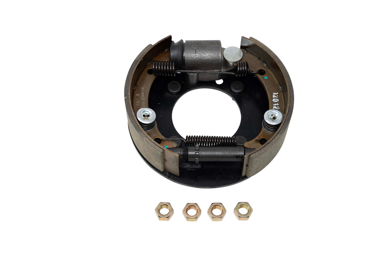 2,500 lbs Per Pair Capacity (1,250 lbs Each) Manual Adjust 7" x 1-3/4" Hydraulic Drum Trailer Brake, Left Side, 4-Bolt Mount, Black Painted Finish, Boxed