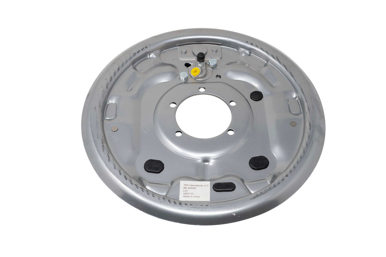 7,000 lbs Per Pair Capacity (3,500 lbs Each) Manual Adjust 12" x 2" Dru Hydraulic Freebacking Left Side Trailer Brake, 5-Bolt Mount Gray Dacromet Coated Finish, Boxed