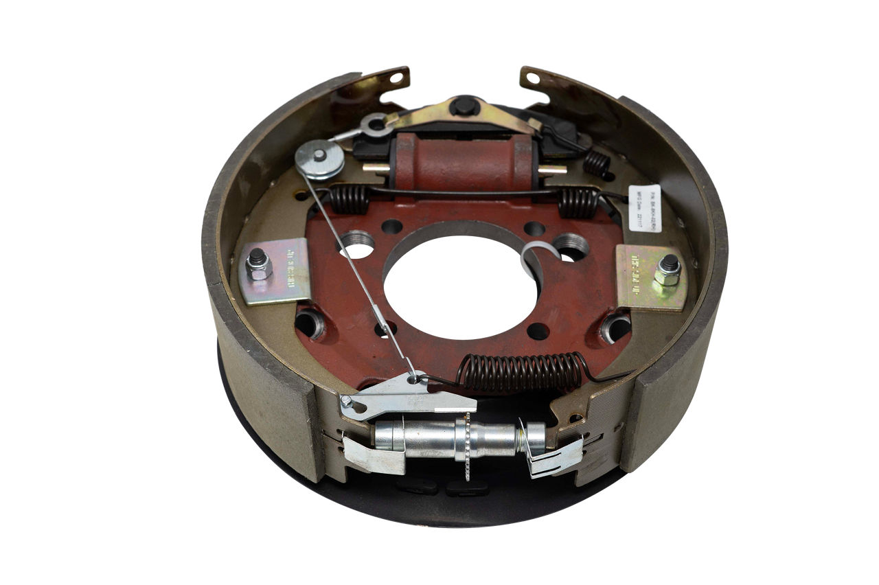 8,000 lbs Per Pair Capacity (4,000 lbs Each) Forward Self-Adjust 12" x 3-3/8" Hydraulic Drum Trailer Brake, Right Side, 4-Bolt Mount, Black Painted Finish, Boxed