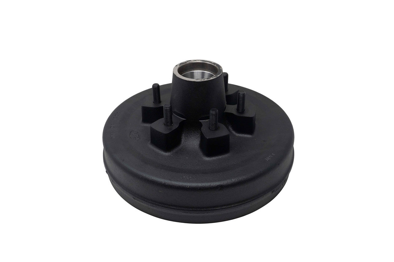 Hub-Drum with Studs and Races Only, #42 Spindle, Grease Lube, 6K Capacity Per Pair, 6 on 5.5" Bolt Pattern, Bulk
