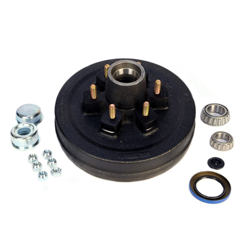 Trailer Parts Pro™ Complete Pre-Greased Hub-Drum Assembly, Retail Boxed,  #42 Spindle, Grease or Zerk-Lube, 6K Capacity Per Pair, 6 on 5.5