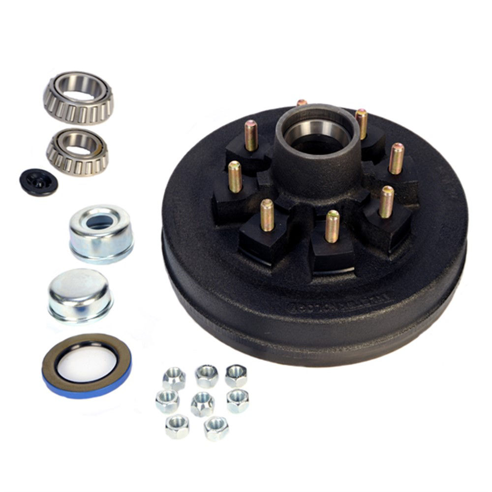 Trailer Parts Pro™ Complete Pre-Greased Hub-Drum Assembly, Retail Boxed,  #42 Spindle, Grease or Zerk-Lube, 5.2K-7K Capacity Per Pair, 8 on 6.5