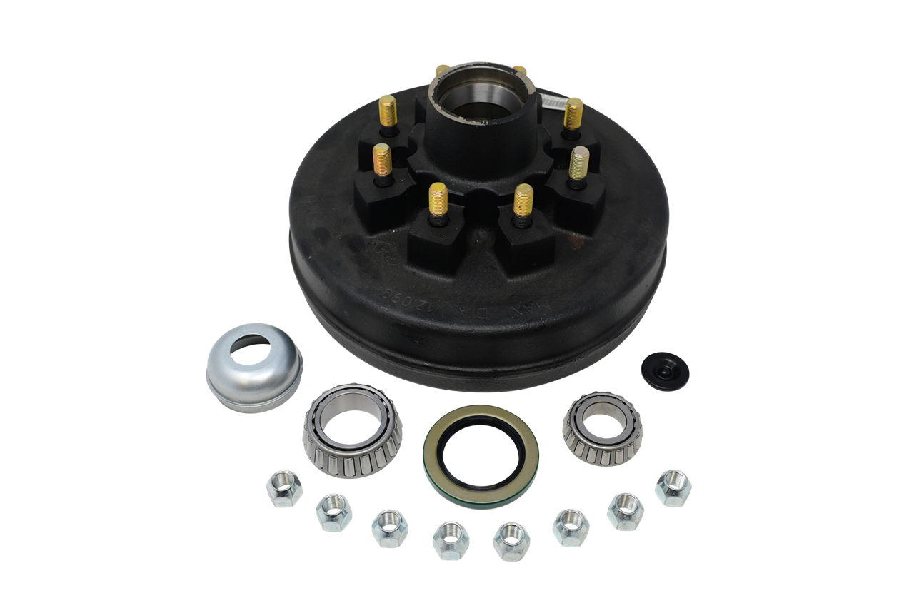 Hub-Drum Kit, Loose Components, 865, 5,200-7,000 Lbs Per Pair, Fits 12 X 2" Brakes, 2.250" Seal, 9/16" Studs, for #42 E-Z Lube® Spindle, Trailer Parts Pro™