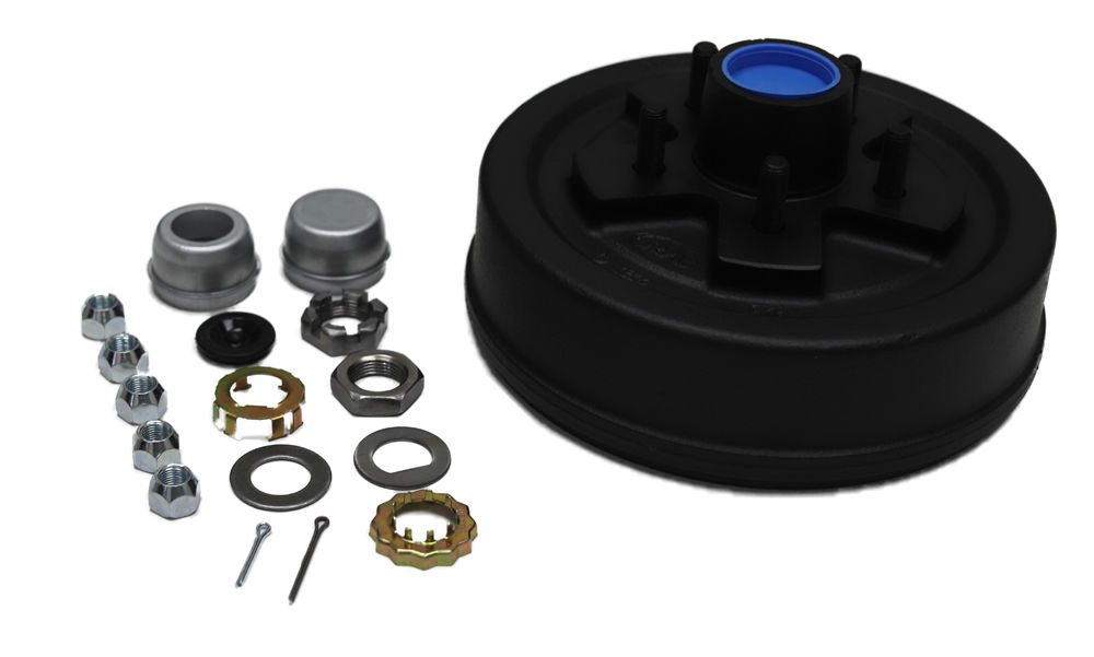 Trailer Parts Pro™ Complete Pre-Greased Hub-Drum Assembly, Retail Boxed,  #84 Spindle, Grease or Zerk-Lube, 3.5K Capacity Per Pair, 5 on 4.5