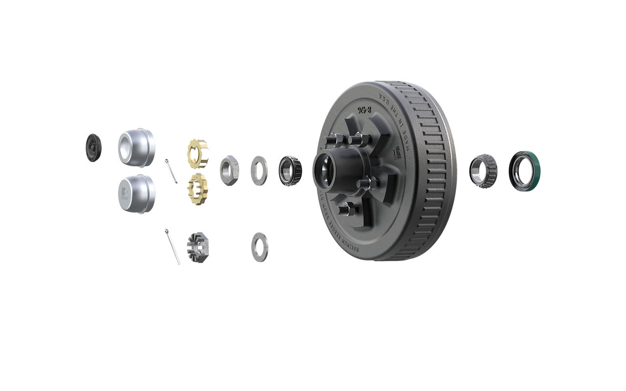 HUB-DRUM KIT PRE-GREASED 545 1/2 STUD 10 X 2 1/4 4,000 LB CAPACITY PER PAIR L68149/L44649 BEARINGS BOXED DEXTER