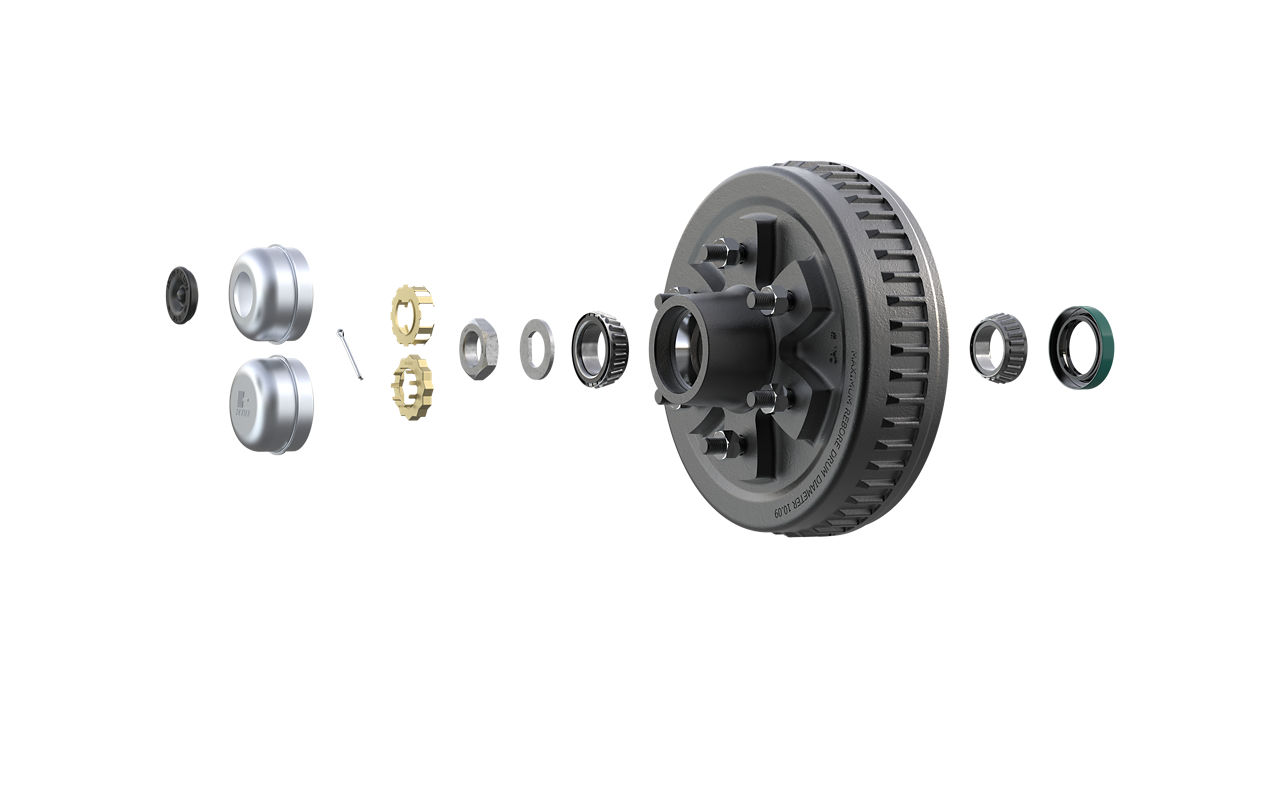 HUB-DRUM KIT PRE-GREASED 655 1/2 STUD 10 X 2 1/4 4,400LB CAPACITY PER PAIR L68149/L68149 BEARINGS BOXED DEXTER AFTER JUNE 2022