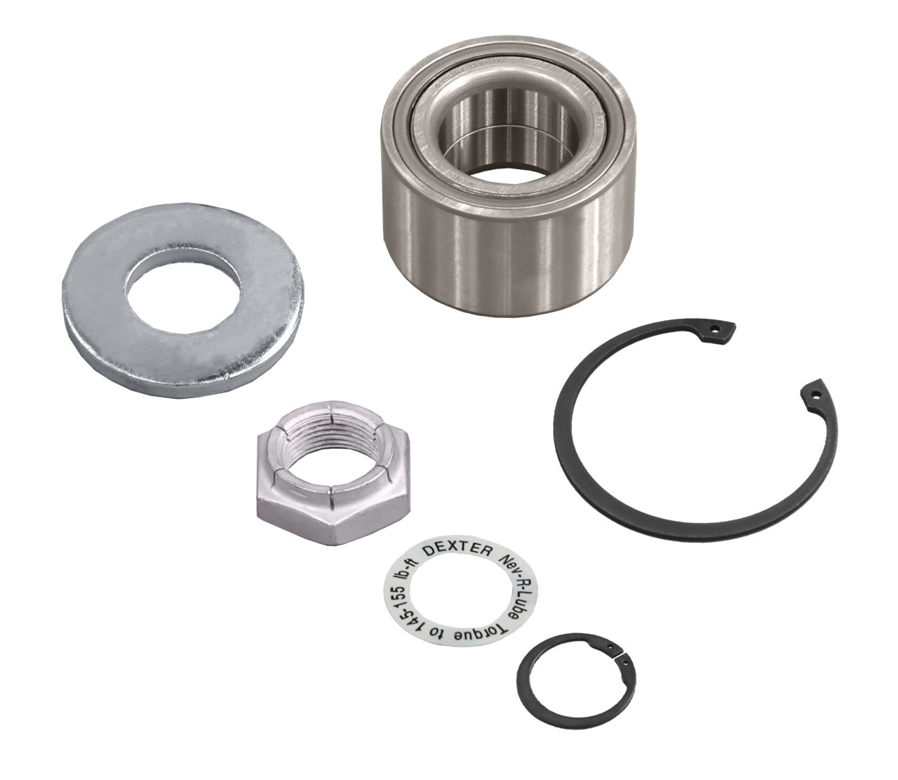 Dexter Nev-R-Lube® Tapered Roller Bearing Housed Unit Light Duty Sealed Cartridge Bearing System 35-mm Bore Diameter, 64-mm Outside Diameter, Maintenance Free