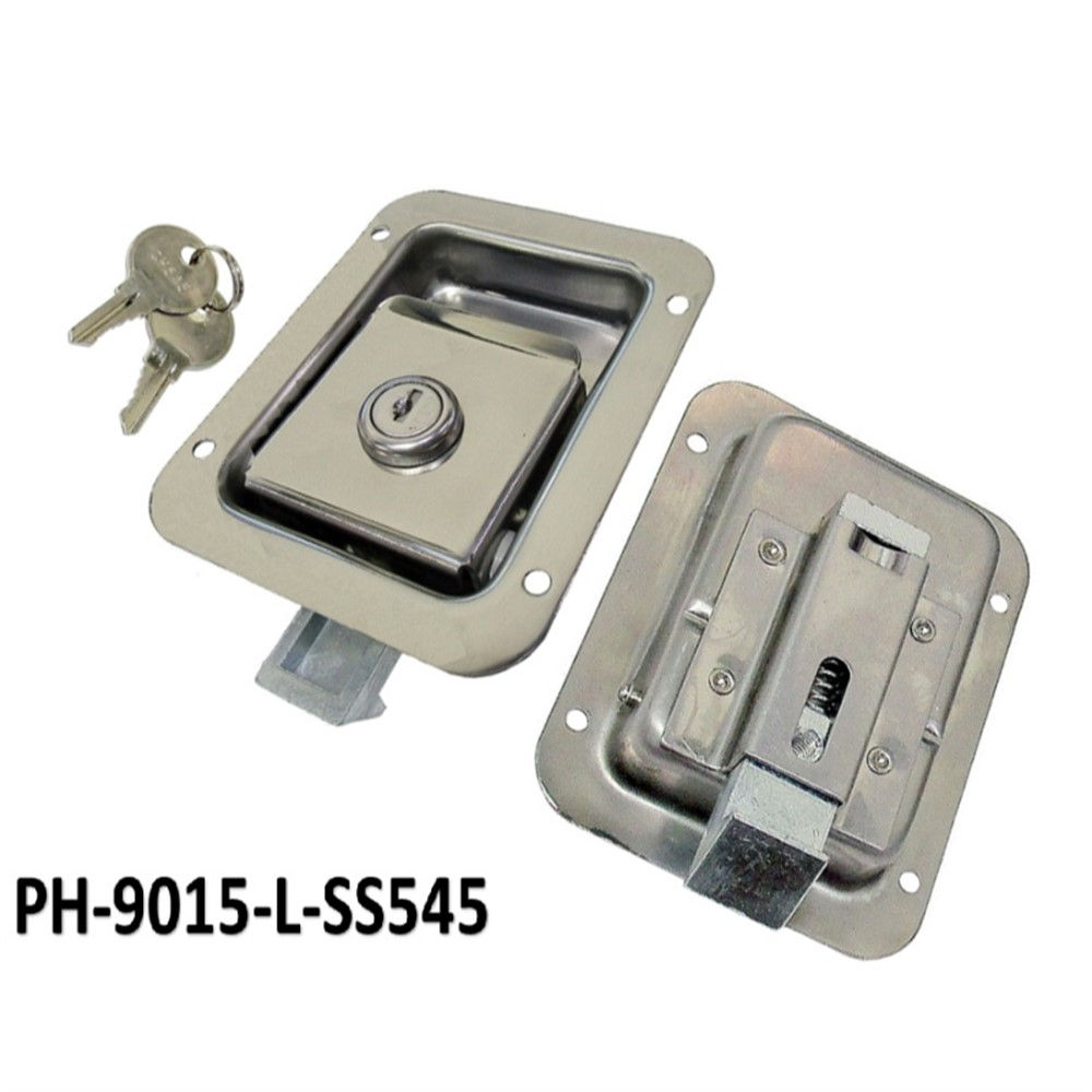 Flush Latch, Junior Locking, Stainless Finish, 2 3/4