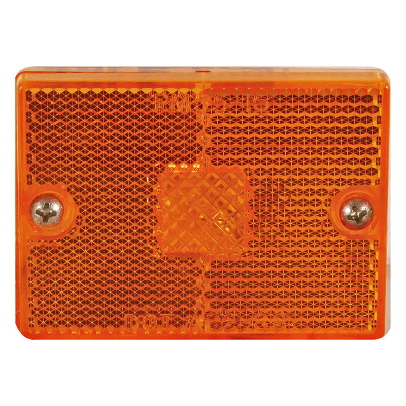 Light Clearance Marker Square Amber Stud Mount Reflector +80 2.75 X 2.13X1 Side Reflex