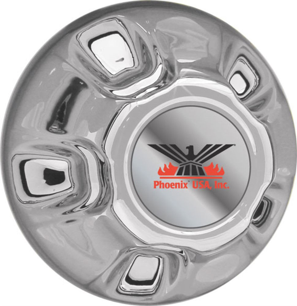 Hub Cover, 5 on 5 for 13/16 Hex Lug Nut, Chrome Plastic