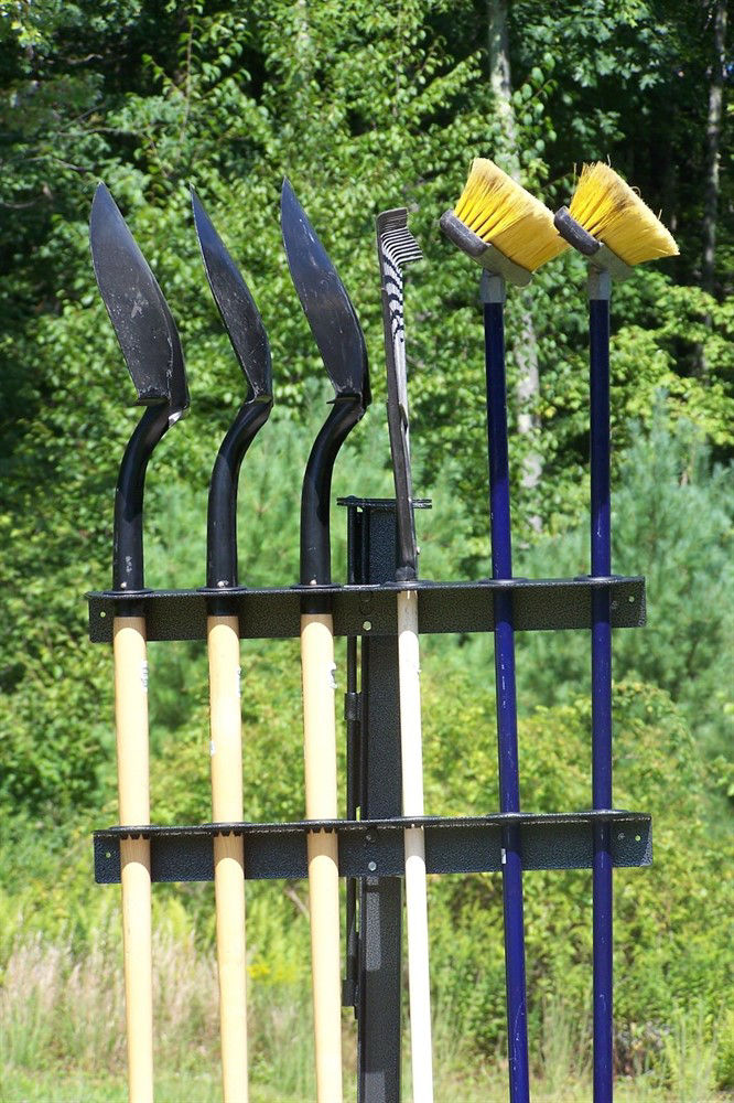 Rack'Em Shovel/Broom Rack For Open Trailers, For Open Landscape Trailer