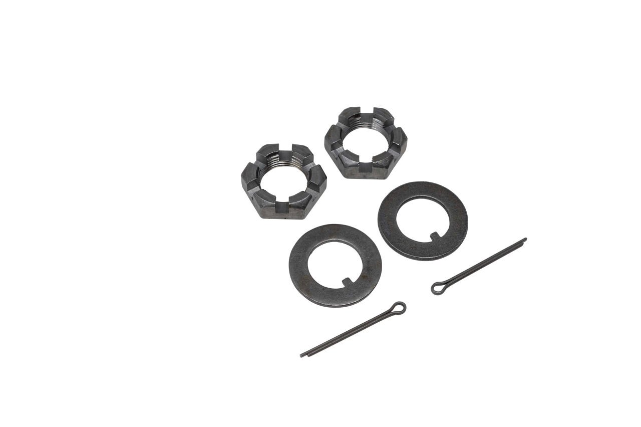 1"-14 Spindle Nut Kit for 1 Axle, with Tongue Washer & Cotter Pin, 2 Each