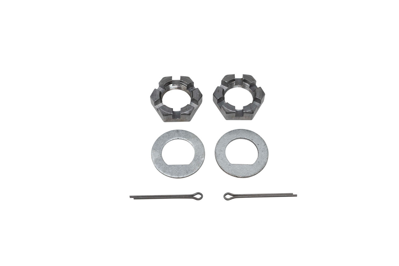 1"-14 Spindle Nut Kit for 1-Axle with D-Washer & Cotter Pin, 2 Each