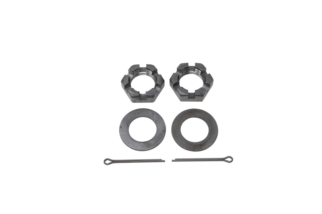 1"-14 Spindle Nut Kit for 1-Axle with Plain Washer & Cotter Pin, 2 Each