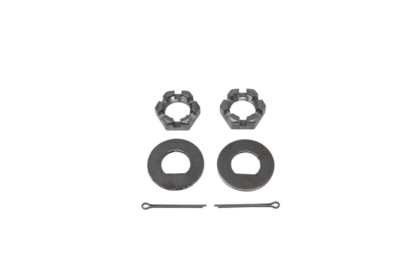 1"-14 Spindle Nut Kit for 1-Axle with D-Washer & Cotter Pin for 8K, 2 Each