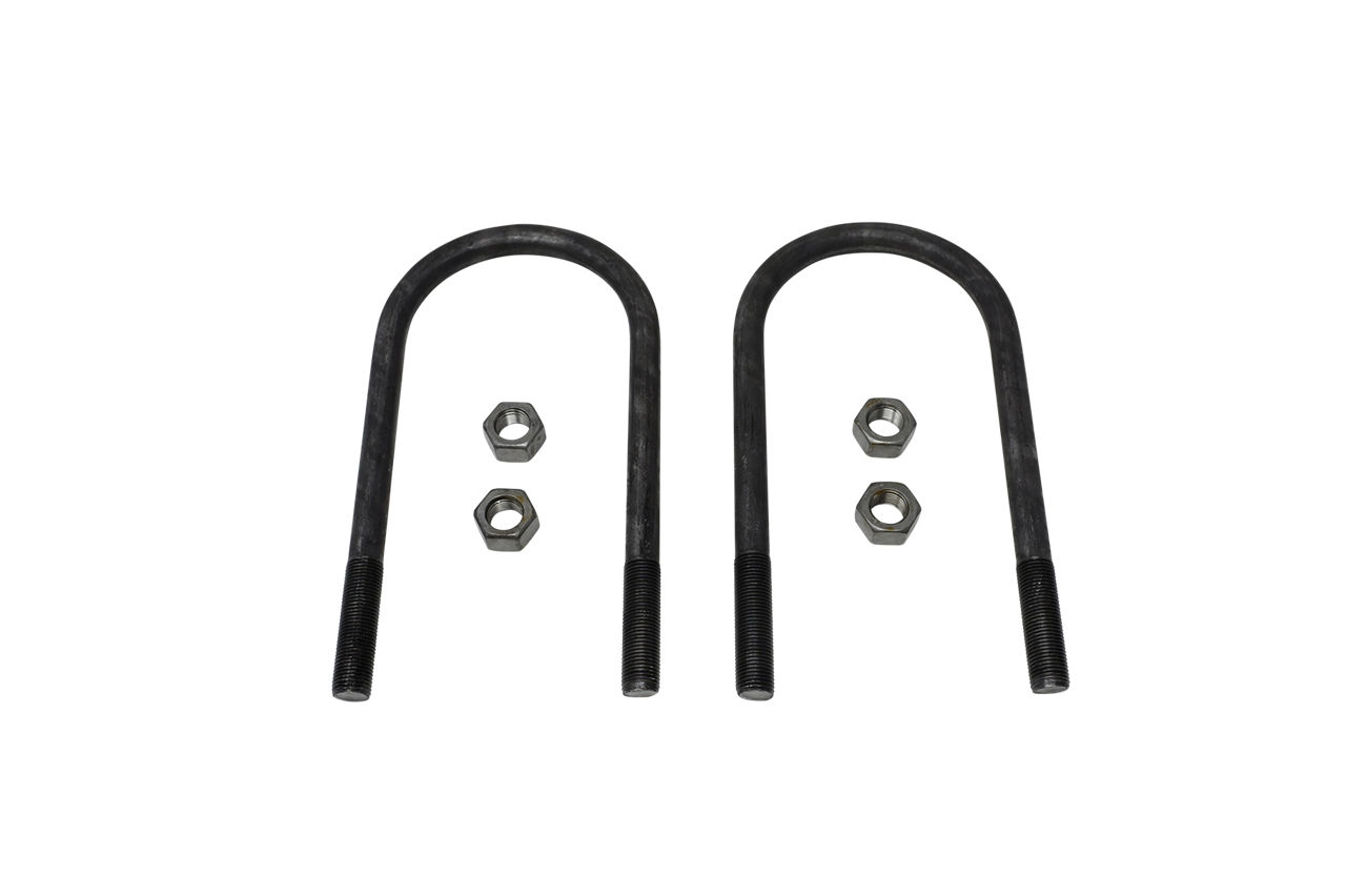 U-Bolt Kit for 3 1/2" Round Axle Tubes, 9/16"-18 U-Bolt Rod Diameter x 8" Long, Qty 2 U-Bolts and 4 Nuts