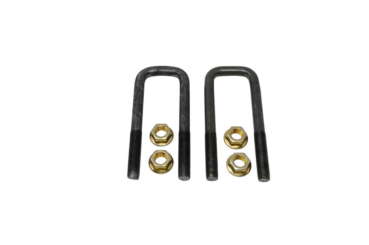 U-Bolt Kit for 1 1/2" Square Axle Tubes, 1/2"-20 U-Bolt Rod Diameter x 5" Long, Qty 2 U-Bolts and 4 Nuts