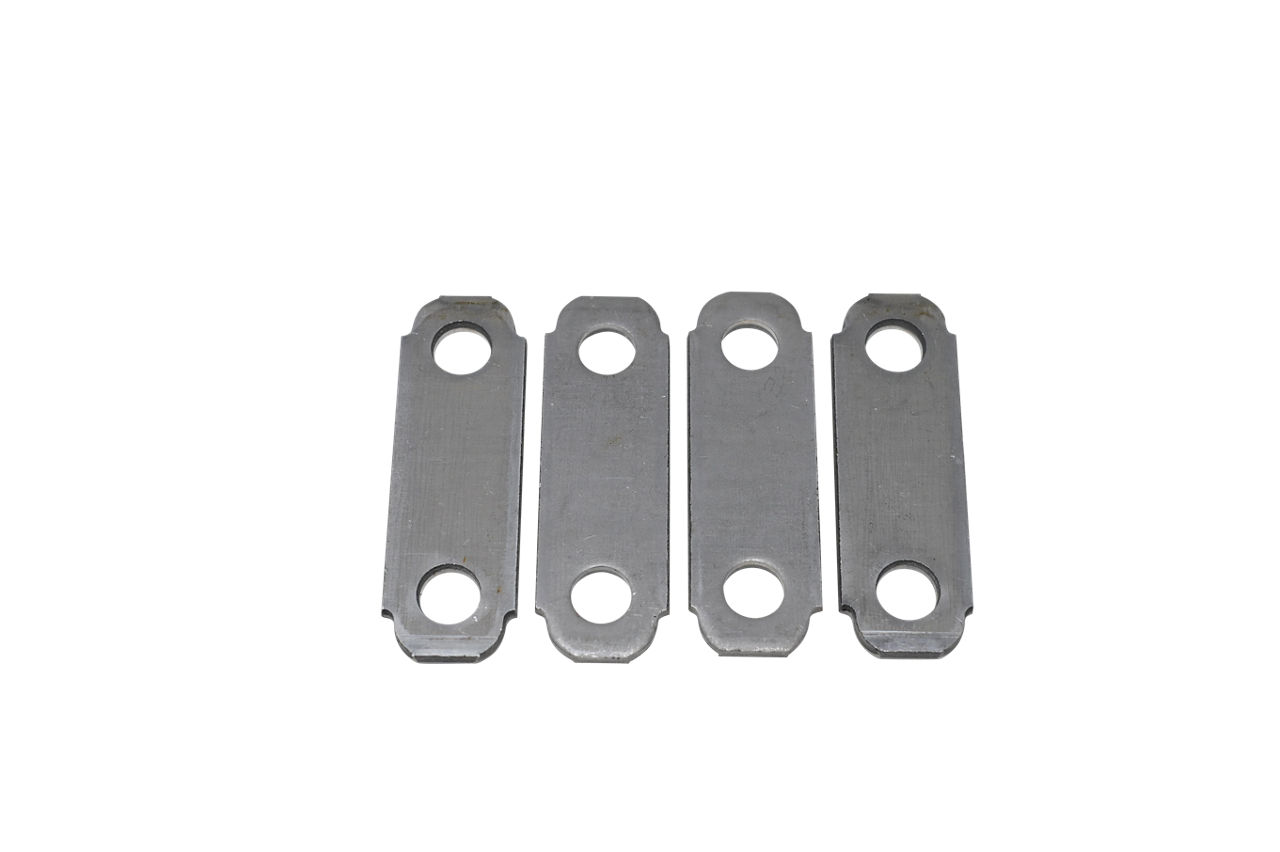 Shackle Strap Kit for 1 3/4" Leaf Spring Suspension, 9/16" Hole Diameter, 2 5/8" Long x 1 1/4" Wide, Plain Finish, Qty 4