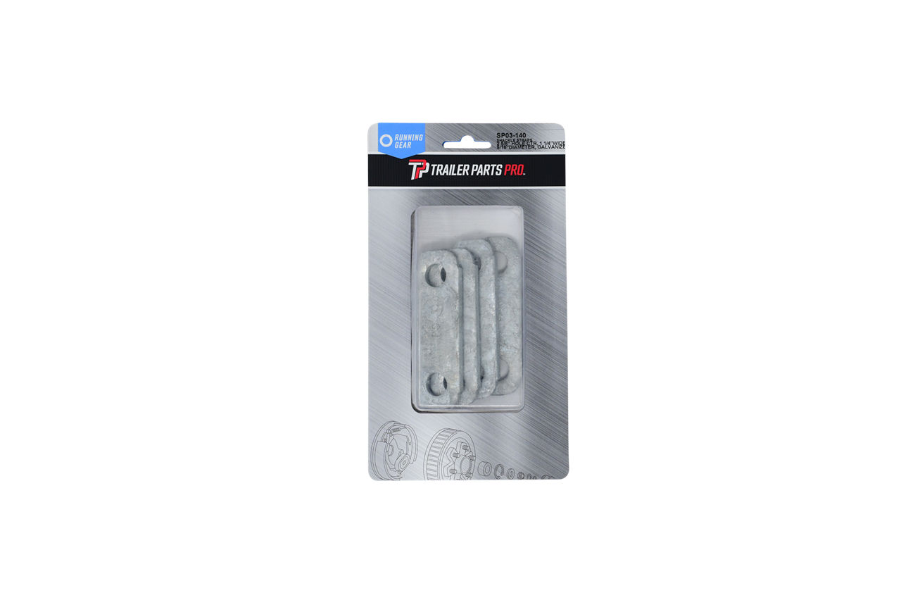 Shackle Strap Kit for 1 3/4" Leaf Spring Suspension, 2 5/8" Hole Diameter, 2 1/4" Long x 1 1/4" Wide, Galvanized Finish, Qty 4