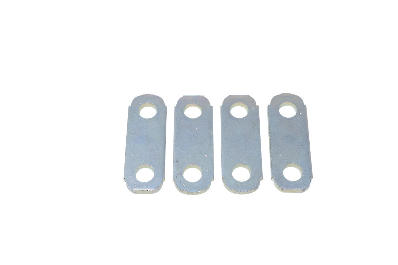 Shackle Strap Kit for 1 3/4" Leaf Spring Suspension, 9/16" Hole Diameter, 2 1/4" Long x 1 1/4" Wide, Zinc Finish, Qty 4