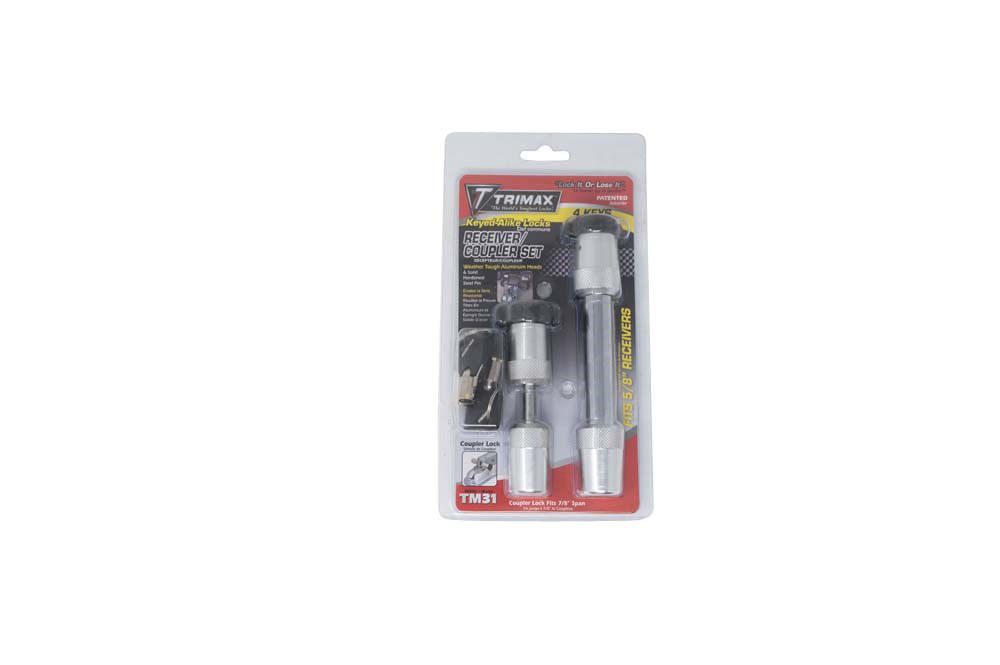 Trimax Trigger Coupler And Hitch Pin Lock Set, Both Locks Keyed Alike, 5/8