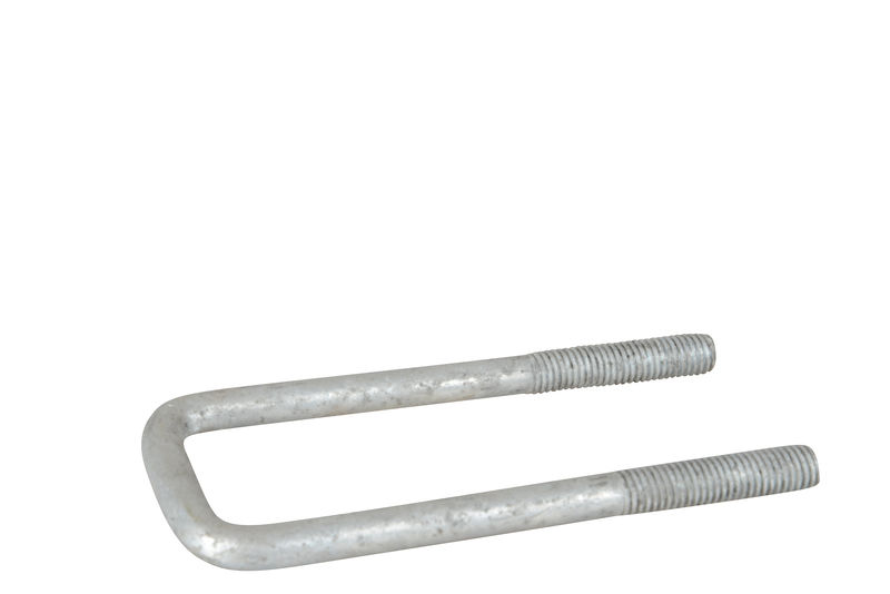 Square U-Bolt, Galvanized, 1/2