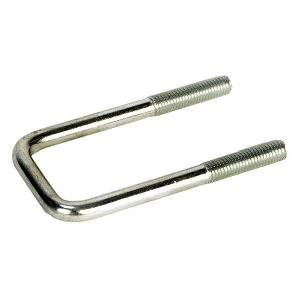 Zinc Square U-Bolt, 1/2"–13 Diameter, 5 1/4" L, 2 1/8" W, Bulk