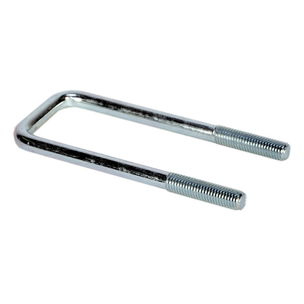 Zinc Square U-Bolt, 1/2"–13 Diameter, 6 1/2" L, 2 1/8" W, Bulk
