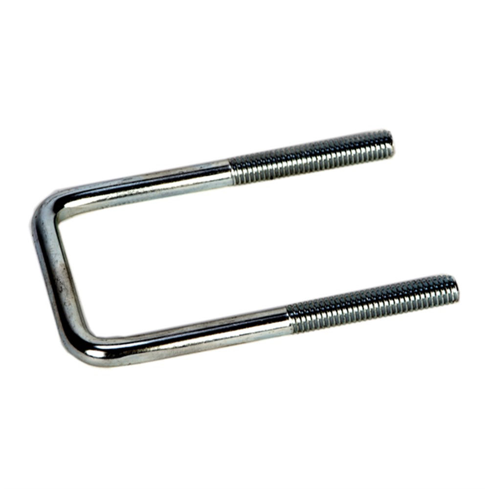 Zinc Square U-Bolt, 3/8"–16 Diameter, 4 1/4" L, 2 1/4" W, Bulk