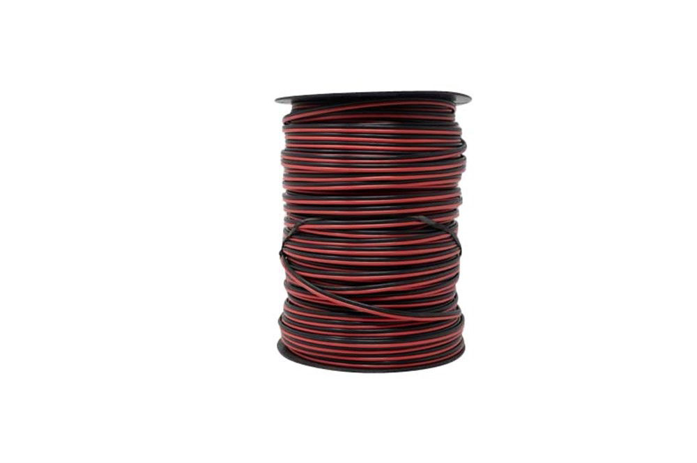 Bonded Parallel Wire, 14 Gauge, 2 Conductors, 500 Foot Spool, Red & Black