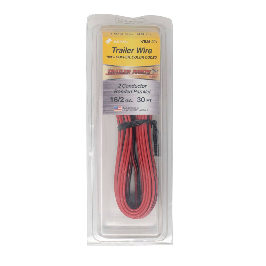 Bonded Parallel Wire, 16 Gauge, 2 Conductors, 30 Foot Spool, Red & Black