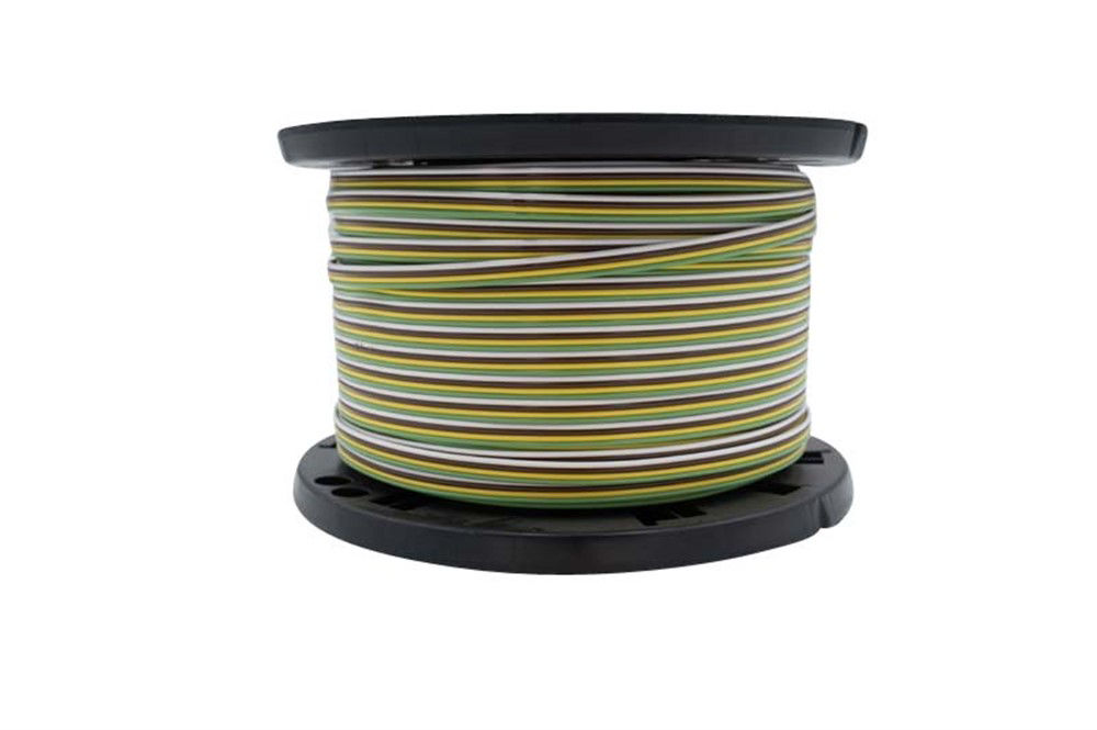 Bonded Parallel Wire, 16 Gauge, 4 Conductors, 500' Spool, Brown, Green, Yellow & White