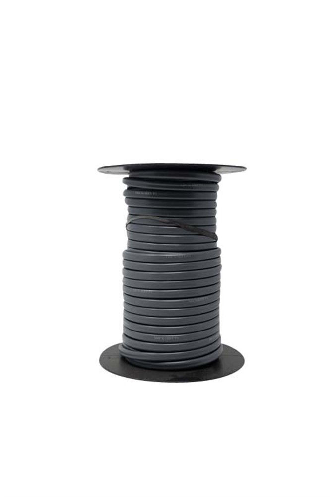 Jacketed Duplex Brake Wire, 12 Gauge, 2 Conductors, 100 Foot Spool, Black & Blue in Gray Jacket