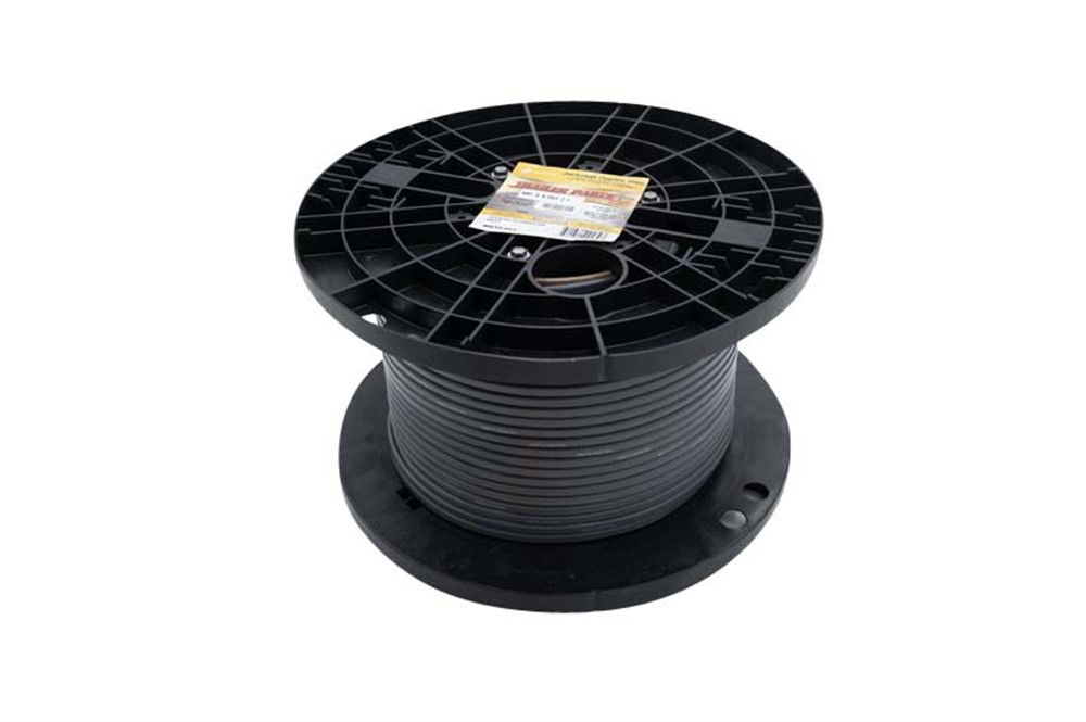 Jacketed Duplex Brake Wire, 12 Gauge, 2 Conductors, 500' Spool, Black & White in Gray Jacket