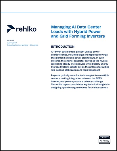 Managing AI Data Center Loads with Hybrid Power and Grid Forming Inverters
