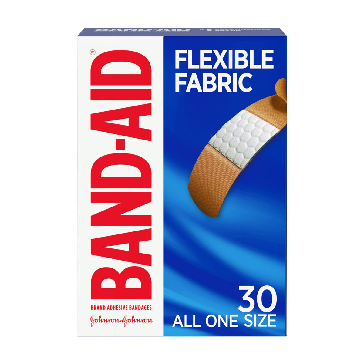 Band-Aid Brand Flexible Fabric Adhesive Bandages, 30 Ct