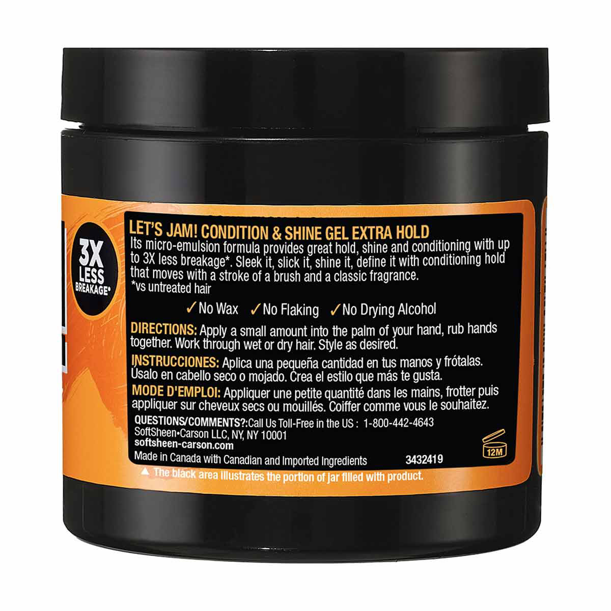 Let's Jam! Extra Hold Condition & Shine Hair Gel, 4.4 Oz