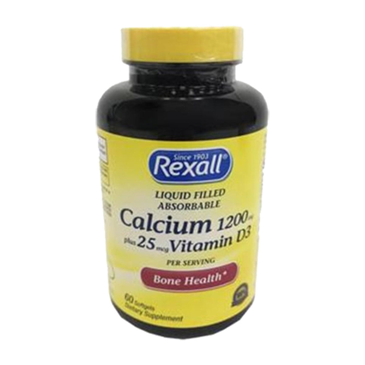 Rexall-Liquid-Filled-Absorbable-Calcium-1200-mg-plus-25-mcg-Vitamin-D3-Softgels,-60-ct