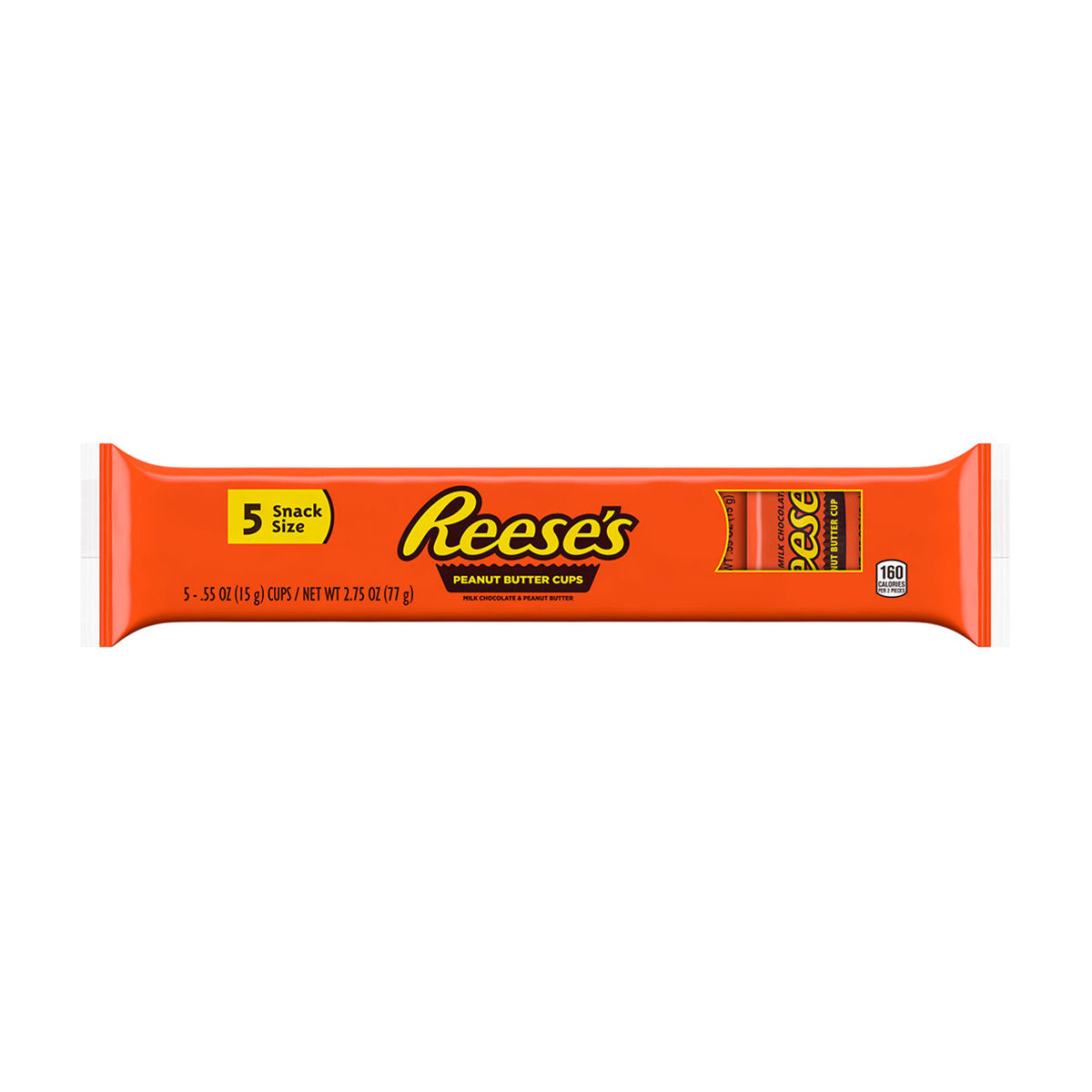 Reese's Milk Chocolate and Peanut Butter Cups Candy, Snack Size, 0.55 oz - 5 ct