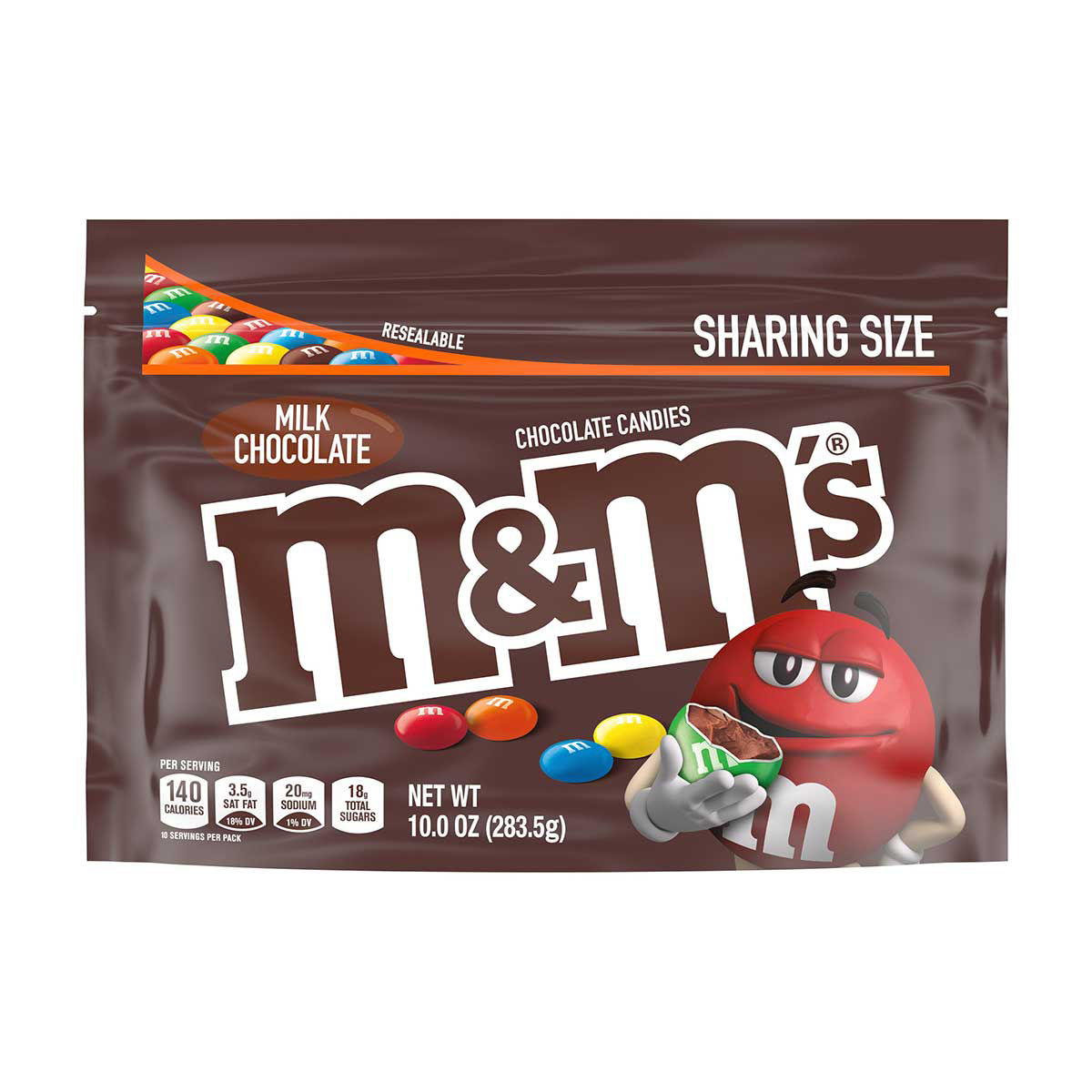 M&M's Peanut Milk Chocolate Candy, Grab N Go, 5 Oz Bag