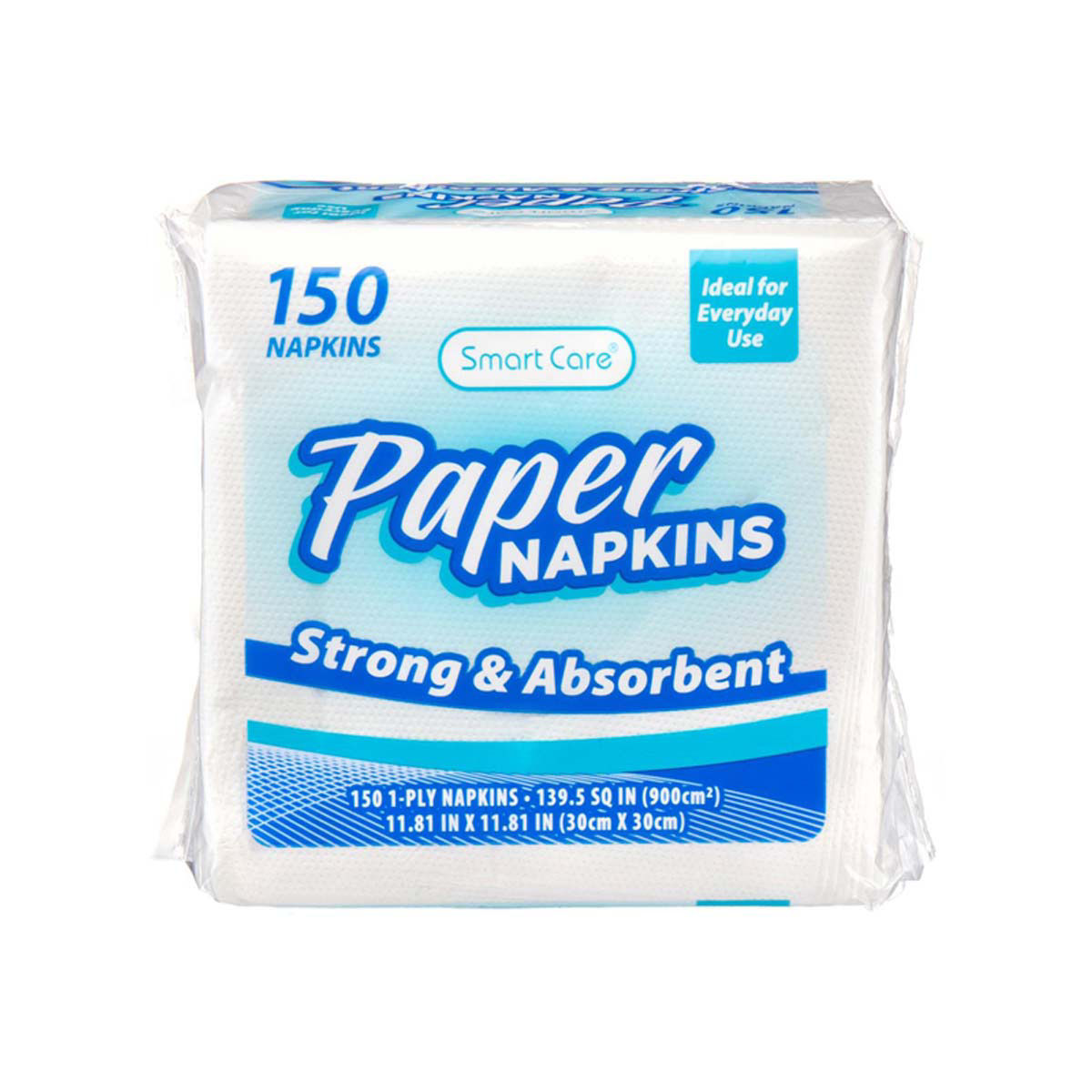 Smart-Care-White-Paper-Napkins,-150-ct