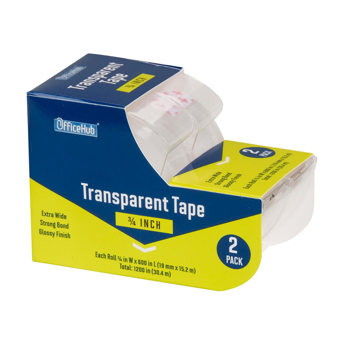 OfficeHub-Transparent-Tape-3/4-Inch,-2-Pack