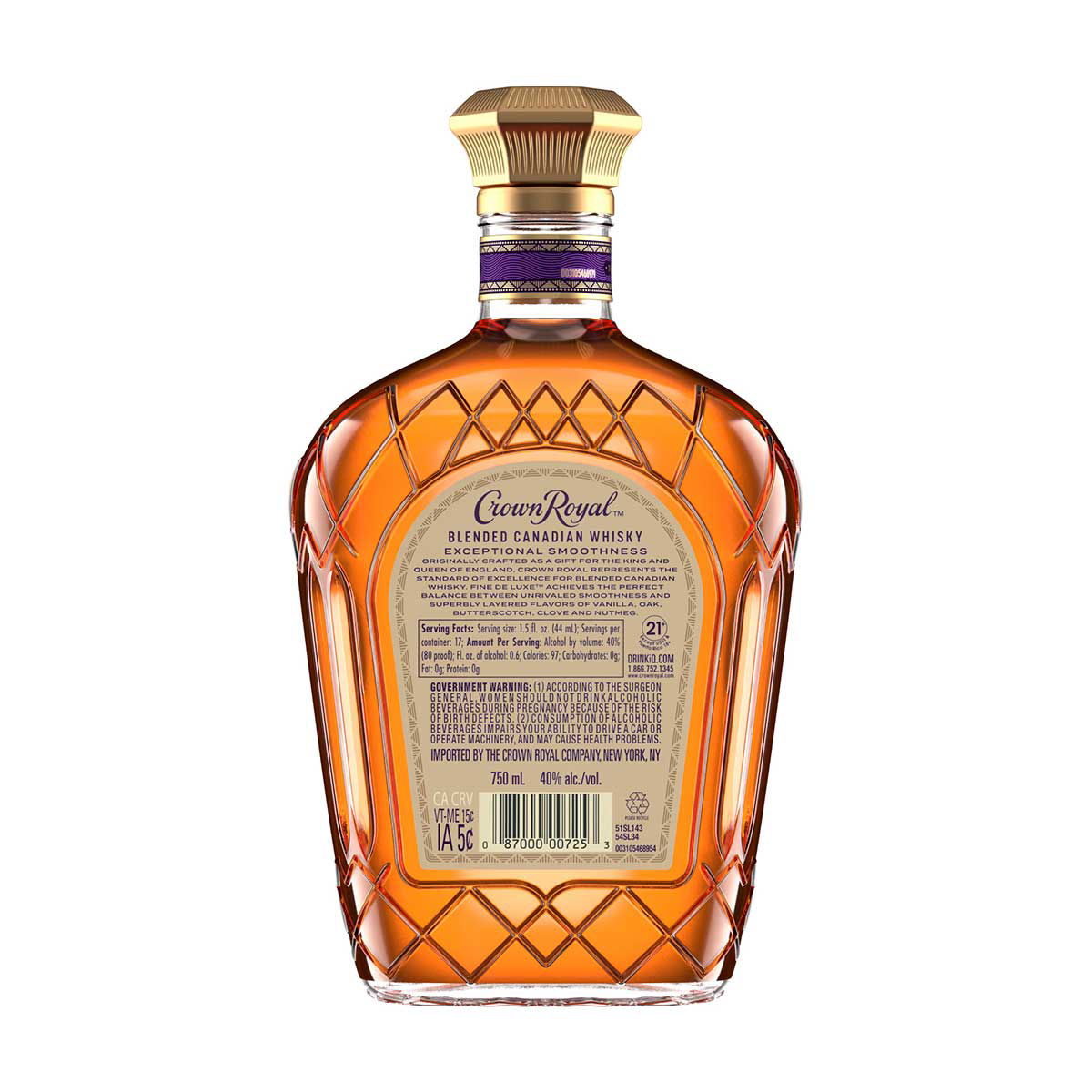 Crown-Royal-Fine-De-Luxe-Blended-Canadian-Whisky,-750-mL