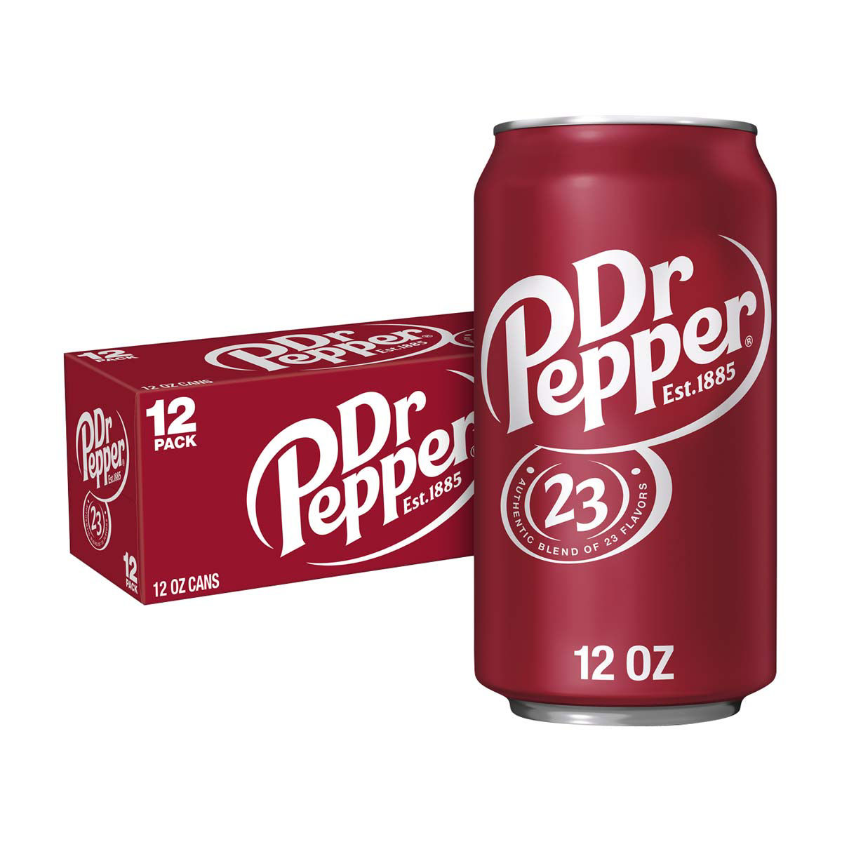 Diet Dr Pepper Soda Pop, 12 fl oz, 12 Pack Cans