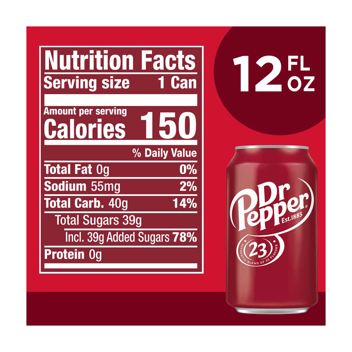 Dr Pepper Soda, 12 fl oz Cans, 12 pk